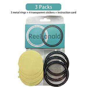 Reedonald Magnetic Rings 3Pack,Universal Metal Magnet for Wireless MagSafe Charge