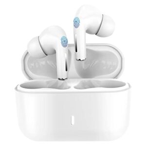 wireless earbuds, active noise cancelling earbuds with bluetooth 5.2 - portable charging case - microphone, 8h active noise reduction, bluetooth earbuds with clear call game mode voice assistance