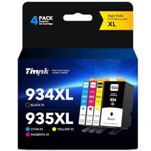 934xl and 935xl ink cartridges compatible for hp 934 935 xl combo pack, for officejet pro 6830 6230 6835 6812 6815 6820 6220 6800 (1 black,1 cyan,1 magenta,1 yellow, 4 xl pack)