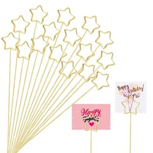 kimober 30pcs metal floral place card holder,13.4 inch golden star flower picks photo memo clips gift card holder for flower arrangements,wedding and birthday party