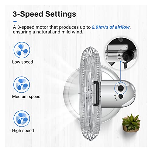 InfiniPower 16" High Velocity Stand Fan, Adjustable Heights, 75°Oscillating, Low Noise, Quality Made Fan with 3 Settings Speeds, Metal for Industrial, Commercial, Residential, Color: Chrome