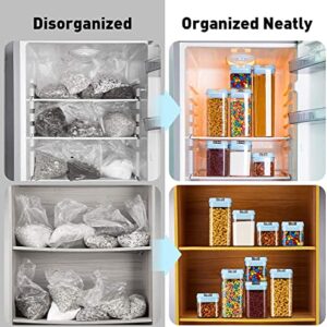 Airtight Food Storage Containers for Kitchen & Pantry Organization and Storage (7 Pack) - BPA Free Plastic Food Containers with Lock Lids - Sugar, Flour, Pasta & Cereal Canister with Labels & Marker