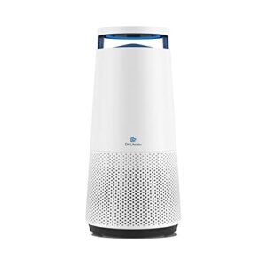 dh lifelabs | sciaire mini + hepa air purifier | ions actively clean & deodorize air | eliminates 99.9% of bacteria & viruses | h13 hepa purifier filter for allergies pets | bedroom home | white