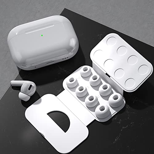 Seltureone 4 Pairs Replacement Ear Tips for Airpods Pro/Airpods Pro 2 with Noise Reduction Hole, Non-Slip Soft Silicone Airpods Pro Replacement Ear Tips with Portable Storage Box (XS/S/M/L)