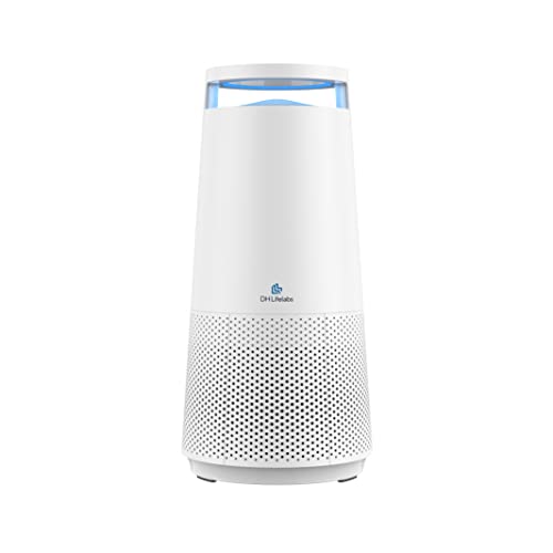 DH Lifelabs | Sciaire Mini + HEPA Air Purifier | Ions Actively Clean & Deodorize Air | Eliminates 99.9% of Bacteria & Viruses | H13 HEPA Purifier Filter for Allergies Pets | Bedroom Home | White