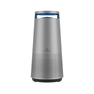 dh lifelabs | sciaire mini + hepa air purifier | ions actively clean & deodorize air | eliminates 99.9% of bacteria & viruses | h13 hepa purifier filter for allergies pets | bedroom home | grey