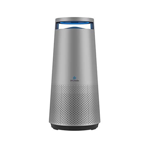 DH Lifelabs | Sciaire Mini + HEPA Air Purifier | Ions Actively Clean & Deodorize Air | Eliminates 99.9% of Bacteria & Viruses | H13 HEPA Purifier Filter for Allergies Pets | Bedroom Home | Grey