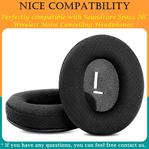 TaiZiChangQin Upgrade Ear Pads Ear Cushions Replacement Compatible with Soundcore Space NC Wireless Noise Cancelling Headphone ( Fabric Earpads Black )