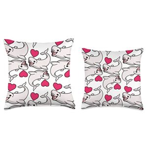 Beluga Whale Animal Gifts Whale Pattern Ocean Animal Lover Beluga Throw Pillow, 18x18, Multicolor