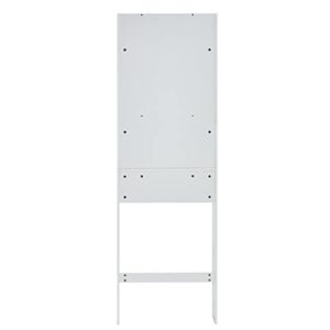 ME2 Bathroom Over The Toilet Storage, 77'' Taller Bathroom Organizer Shelf Space-Saving Collect Cabinet with Shelves and Double Doors, White