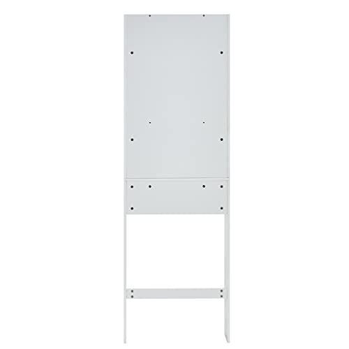 ME2 Bathroom Over The Toilet Storage, 77'' Taller Bathroom Organizer Shelf Space-Saving Collect Cabinet with Shelves and Double Doors, White