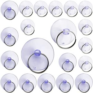 jianling 20pcs plastic suction cup with ring transparent key ring suction cups sucker for window kitchen wall hook hanger (10pcs 35mm + 10pcs 40mm)