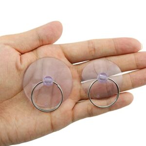 JianLing 20pcs Plastic Suction Cup with Ring Transparent Key Ring Suction Cups Sucker for Window Kitchen Wall Hook Hanger (10pcs 35mm + 10pcs 40mm)