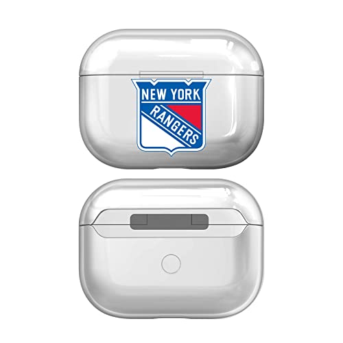 Head Case Designs Officially Licensed NHL New York Rangers Team Logo Clear Hard Crystal Cover Compatible with Apple AirPods Pro Charging Case