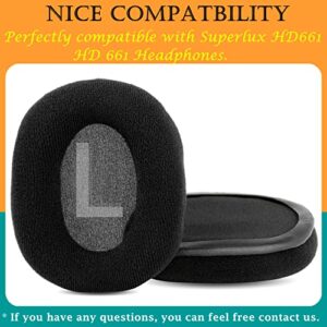 TaiZiChangQin Upgrade Ear Pads Ear Cushions Replacement Compatible with Superlux HD661 HD 661 Headphone ( Black Velour Earpads )