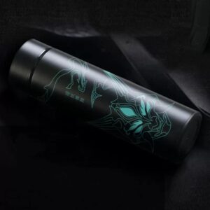 SOOVI Genshin Impact Water Bottle with LED Temperature Display Hu Tao/KeLi/Zhongli Double Walled Vacuum Insulated Water Bottle,Leak Proof Keep Cold and Keep Warm 12H 16.9 oz/500ml (Hu Tao)