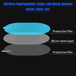 4 Pieces Car Rearview Mirror Film, HD Nano Clear Protective Sticker Film, Waterproof Rainproof Antifogging for Car Mirrors and Side Windows, Car Trucks SUVs Safe Driving