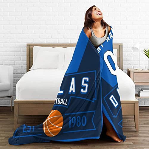 Custom Throw Blankets for Bed Personalized Basketball City Fans Gift Winter Summer Fleece Blanket Name and Number, 30"x40", 50"x60"