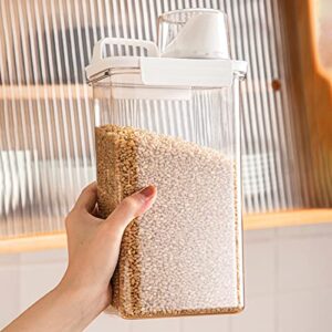 bigougem clear cereal storage containers with lids airtight, large diameter kitchen storage containers for flour rice beans m