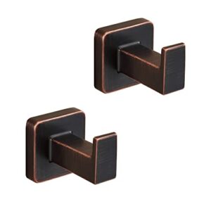 forbath bronze towel hooks，bathrooms coat hooks wall mounted，oil rubbed square wall hooks robe hooks 2 pieces stainless steel bathroom accessories