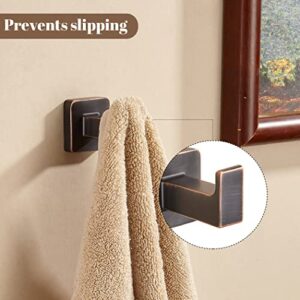 FORBATH Bronze Towel Hooks，Bathrooms Coat Hooks Wall Mounted，Oil Rubbed Square Wall Hooks Robe Hooks 2 Pieces Stainless Steel Bathroom Accessories