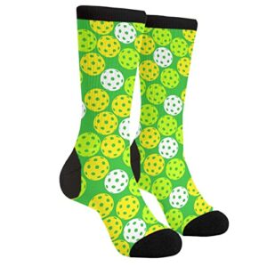 acppxf pickleball ball socks funny crew dress socks for men women