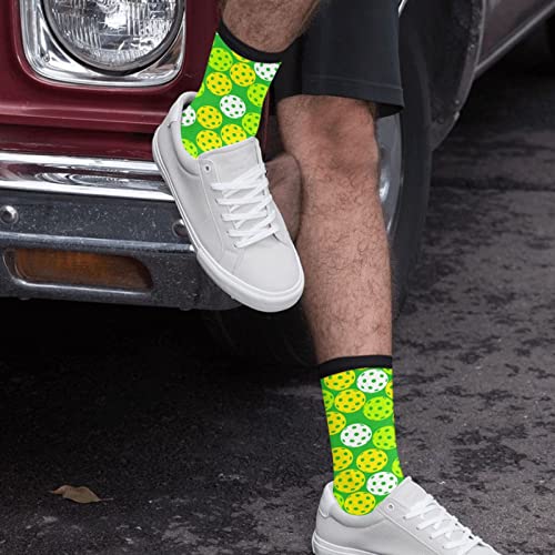 ACPPXF Pickleball Ball Socks Funny Crew Dress Socks For Men Women