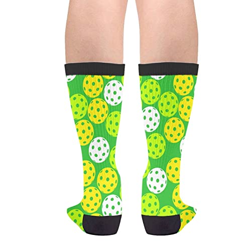 ACPPXF Pickleball Ball Socks Funny Crew Dress Socks For Men Women