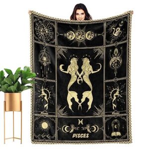 pisces blanket 12 horoscope astrology bed blankets soft cozy personalized flannel throw blankets 50"x40"