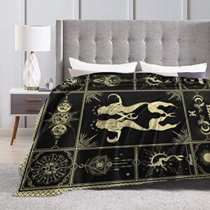 Pisces Blanket 12 Horoscope Astrology Bed Blankets Soft Cozy Personalized Flannel Throw Blankets 50"X40"