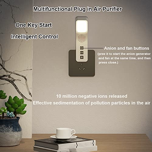 (2 Pack) Plug in Air Purifier for Home, Mini Portable Air Purifier Best for Home Office Car Room Bedrooms Toilets