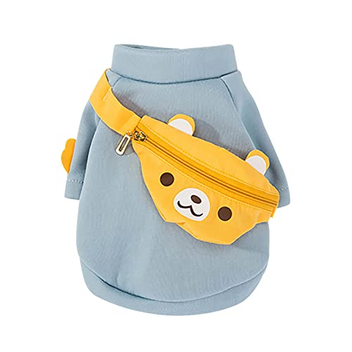 Pet Clothes Cat Clothes Autumn Warm Sweater Small Shoulder Bag Cute Small Dog Two Feet Cat Cartoon Clothing Pet for Medium Dogs Male