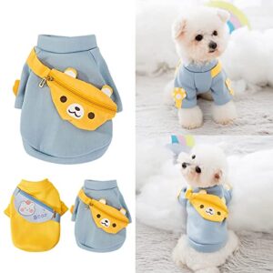 Pet Clothes Cat Clothes Autumn Warm Sweater Small Shoulder Bag Cute Small Dog Two Feet Cat Cartoon Clothing Pet for Medium Dogs Male