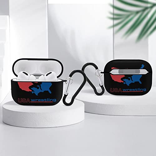 USA Wrestling AirPods Pro Case Headphone Cover Hard Shell with Keychain Shockproof