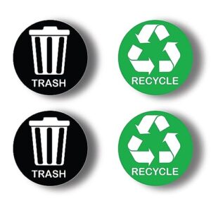 ashtag art organize trash and recycling bin by using our durable trash recycle stickers .each measuring 5x5 inch radius designed to simplify your garbage bin