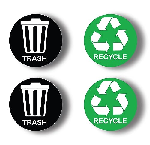 Ashtag Art Organize Trash and Recycling bin by Using Our Durable Trash Recycle Stickers .Each Measuring 5x5 inch Radius Designed to Simplify Your Garbage bin