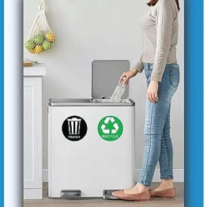 Ashtag Art Organize Trash and Recycling bin by Using Our Durable Trash Recycle Stickers .Each Measuring 5x5 inch Radius Designed to Simplify Your Garbage bin