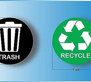 Ashtag Art Organize Trash and Recycling bin by Using Our Durable Trash Recycle Stickers .Each Measuring 5x5 inch Radius Designed to Simplify Your Garbage bin