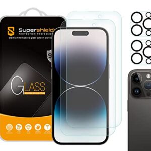 Supershieldz (2 Pack) Anti Glare (Matte) Tempered Glass Screen Protector Designed for iPhone 14 Pro (6.1 inch) + Camera Lens, Anti Fingerprint, Anti Scratch, Bubble Free