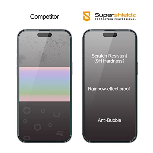 Supershieldz (2 Pack) Anti Glare (Matte) Tempered Glass Screen Protector Designed for iPhone 14 Pro (6.1 inch) + Camera Lens, Anti Fingerprint, Anti Scratch, Bubble Free