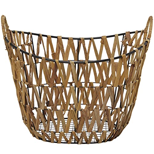 The Novogratz Metal Storage Basket with Handles, 20" x 15" x 16", Brown