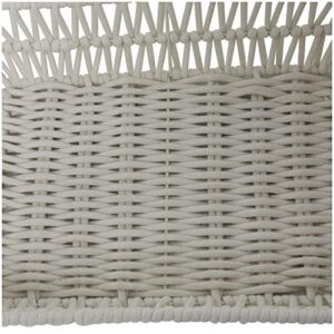 The Novogratz Cotton Handmade Woven Storage Basket with Handles, Set of 2 19", 18"W, White