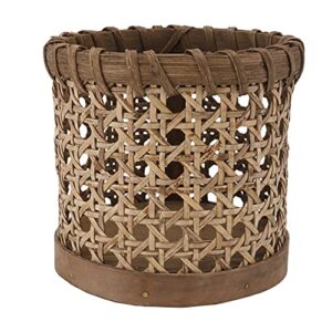 cabilock desk flower basket: stationery brown mini woven basket, small makeup pencil handwoven hand storage bowl home inches farmhouse wood pots cup brush caddy rustic for container