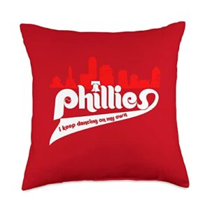 vintage philly baseball spirits 2022 vintage philly lovers baseball fans throw pillow, 18x18, multicolor