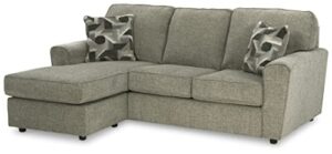 signature design by ashley cascilla casual sofa chaise, light gray