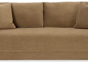 Signature Design by Ashley Lainee Modern Sofa with Throw Pillows, Light Brown
