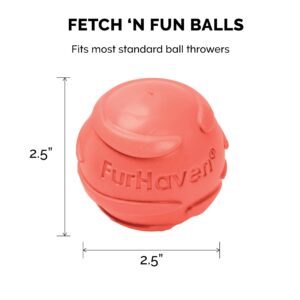 Furhaven 3-Pack 2.5" Squeaky Ball Dog Toys for Small/Medium Dogs, Fits Most Standard Launchers - Fetch 'N Fun TPR Squeaky Ball Toy Set - Sea Pack, Set of 3