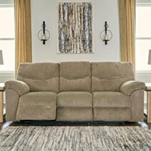 Signature Design by Ashley Alphons Transitional Tufted Reclining Sofa, Light Brown