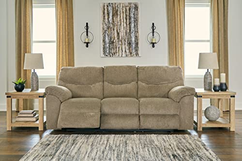 Signature Design by Ashley Alphons Transitional Tufted Reclining Sofa, Light Brown