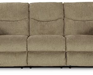 Signature Design by Ashley Alphons Transitional Tufted Reclining Sofa, Light Brown